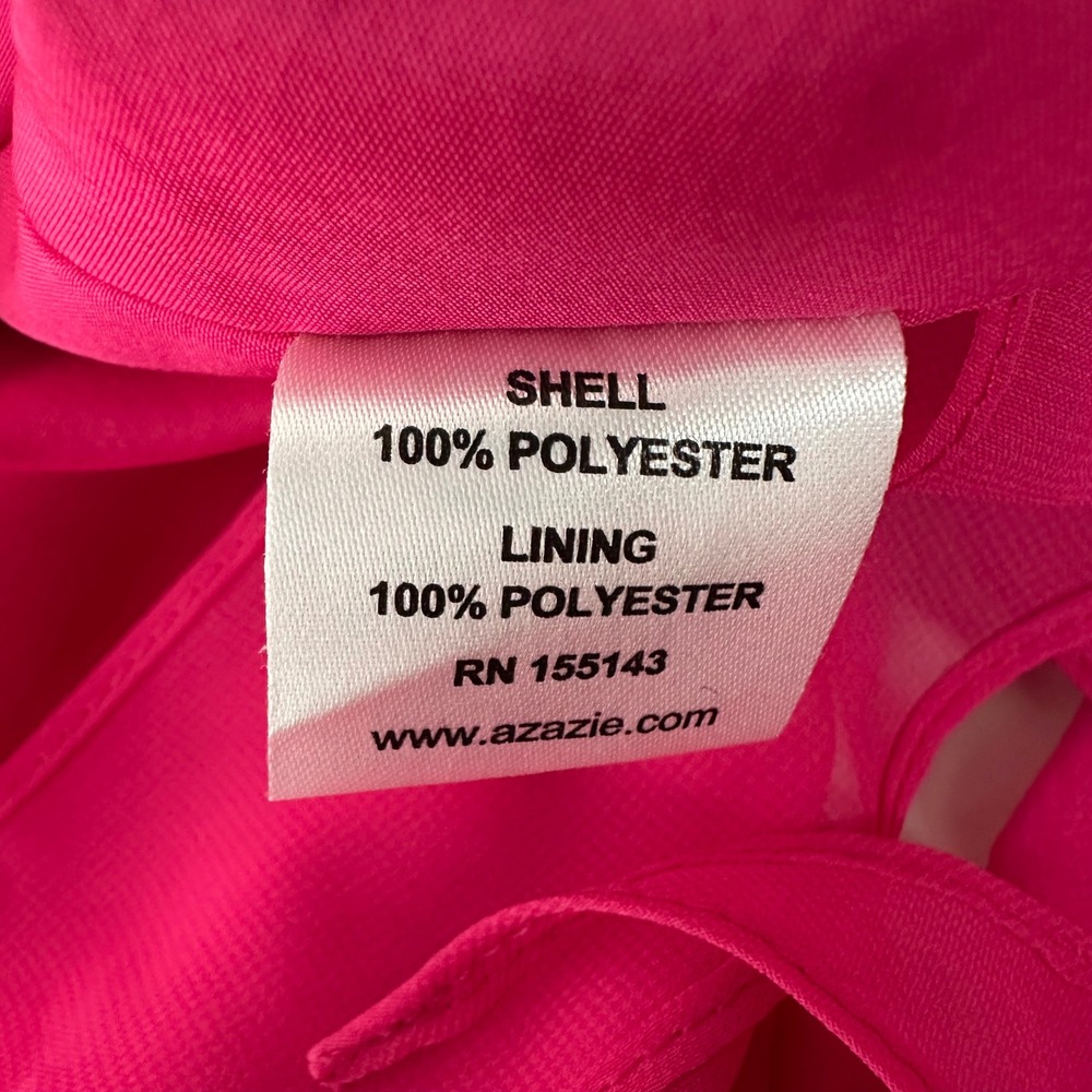 Barbie x Azazie 1001 Ruffle Maxi Dress Barbie Pink Formal Gown Size A8 NEW - Picture 14 of 15